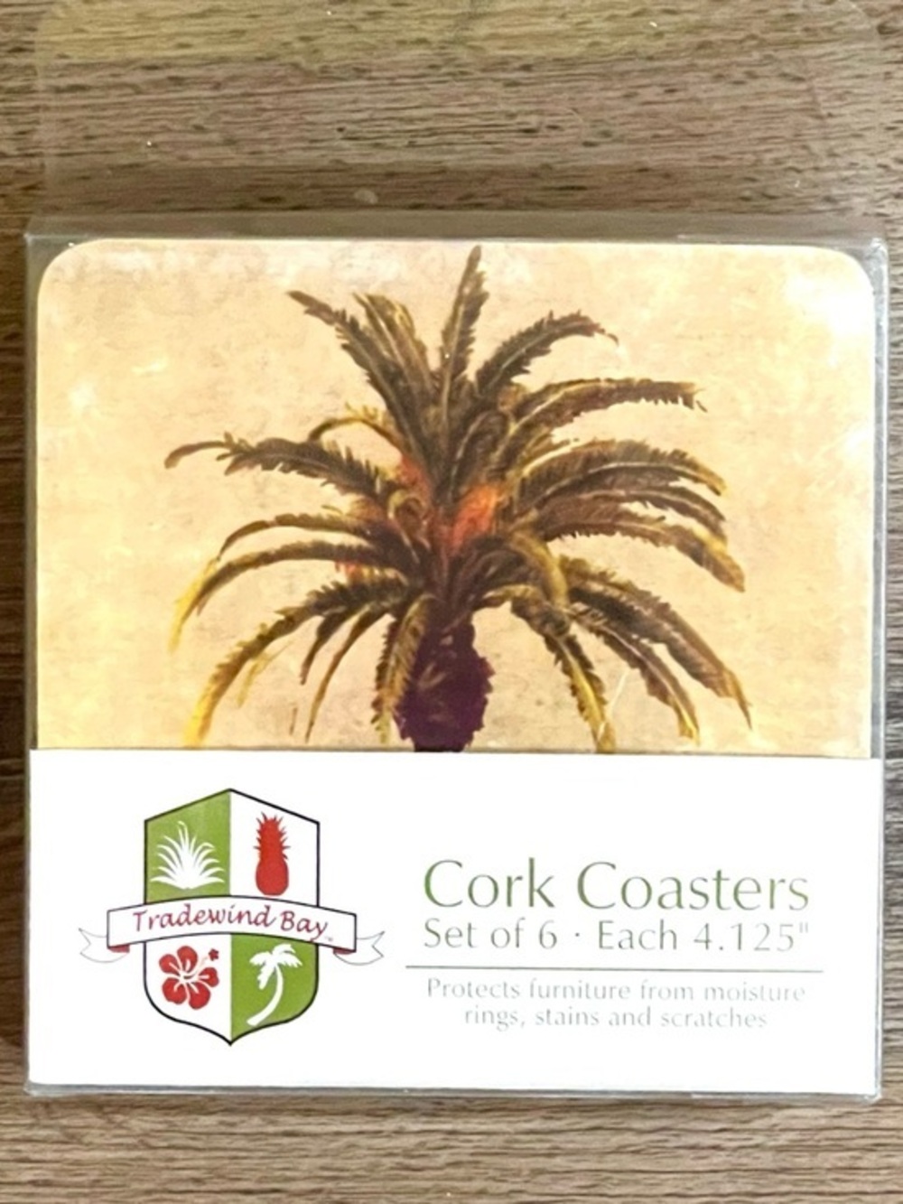 Tradewind Bay Palm Tree Cork Coaster Set!